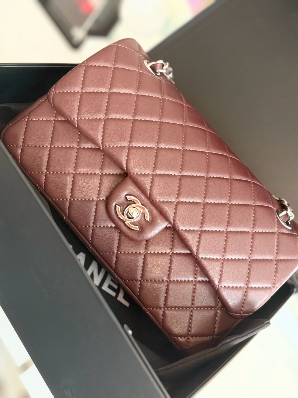 Inspired Quilted Lambskin Shoulder Bag